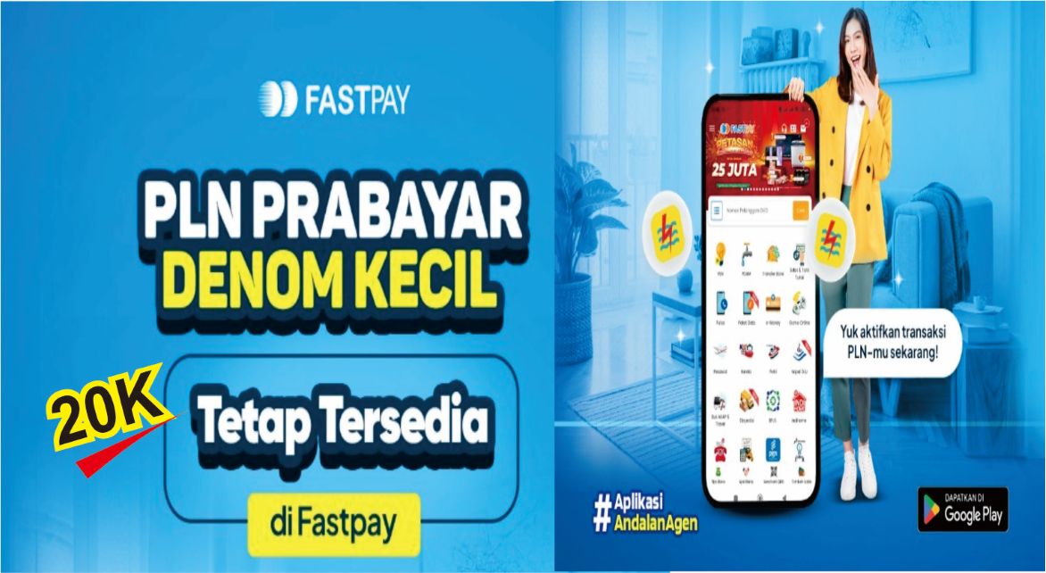 PLN Prabayar token nominal 20 Tetap Tersedia di Fastpay