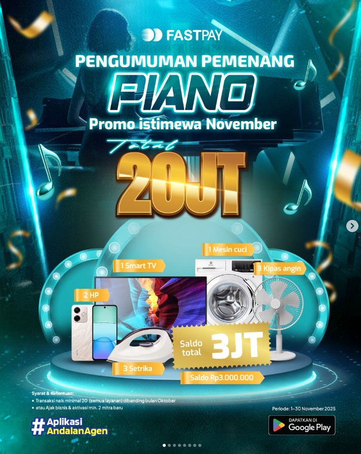 Pengumuman pemenang promo PIANO -Promo Istimewa November 2025
