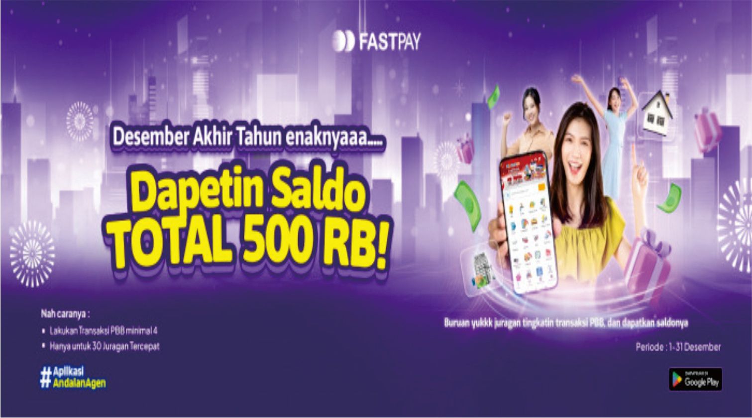 Promo Fastpay Desember - Transaksi PBB dapat bonus 500 rb