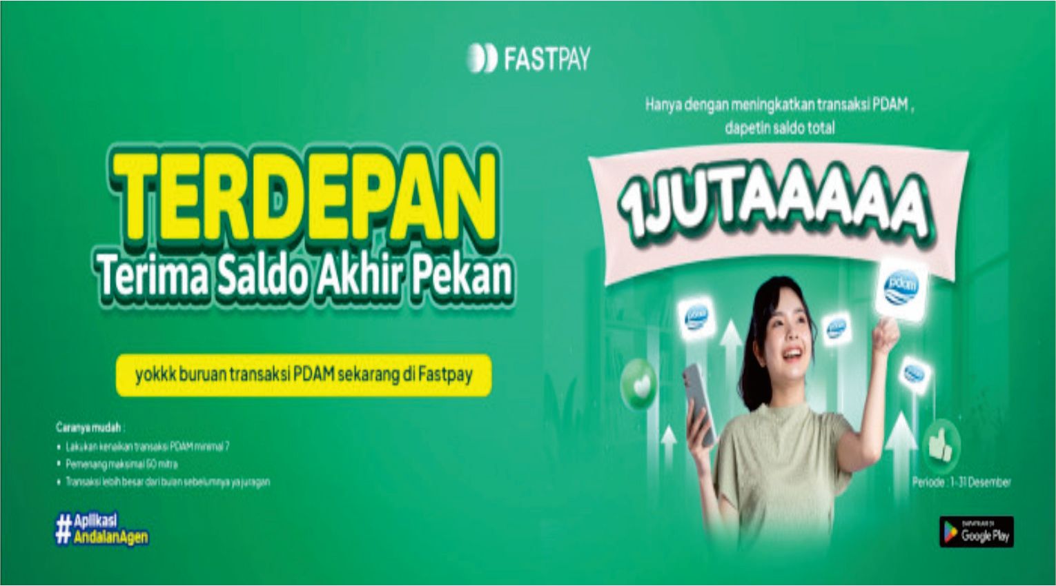 Promo Fastpay Desember - Transaksi PDAM bonus Total 1 Juta