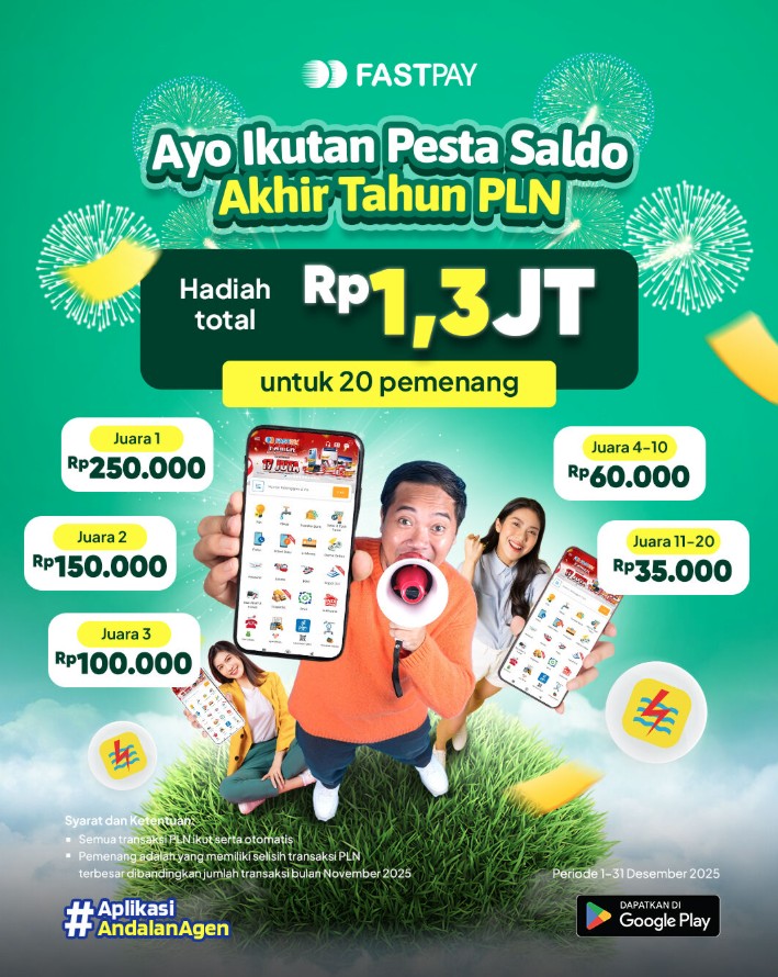 Promo Fastpay Desember - Transaksi PLN Berhadiah Jutaan Rupiah
