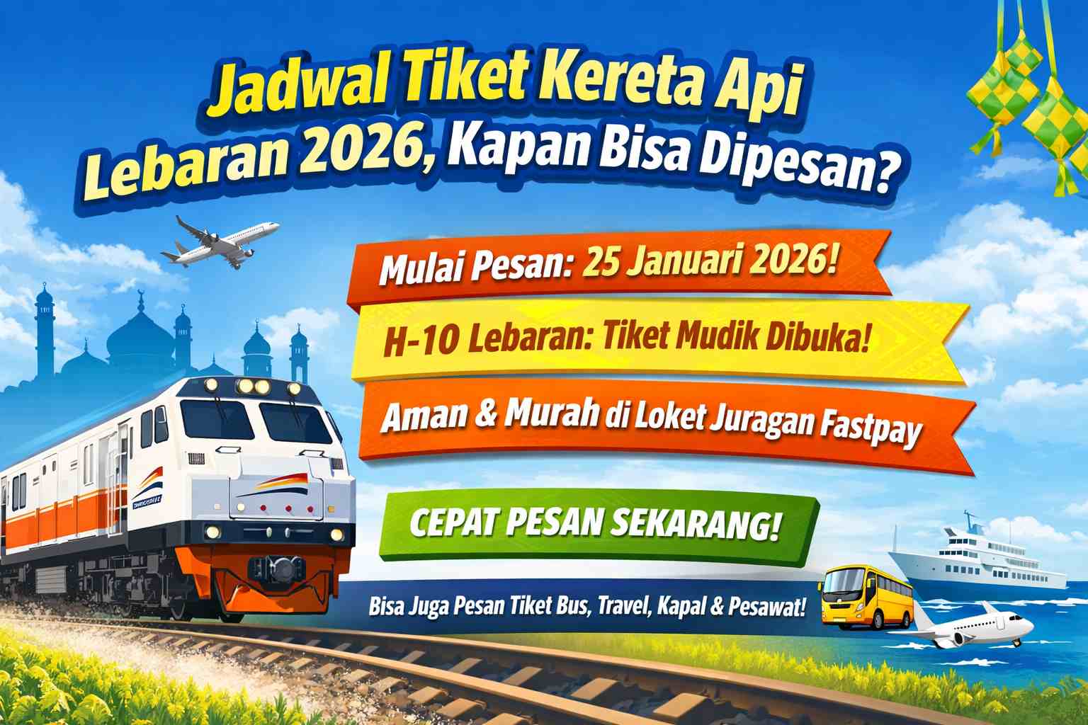 Jadwal Tiket Kereta Api Lebaran 2026 Kapan Bisa Dipesan