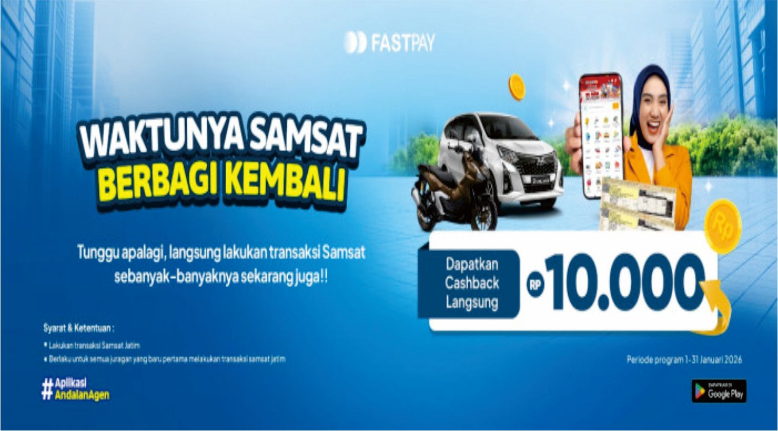 Promo Fastpay 2026 - Cashback transaksi samsat