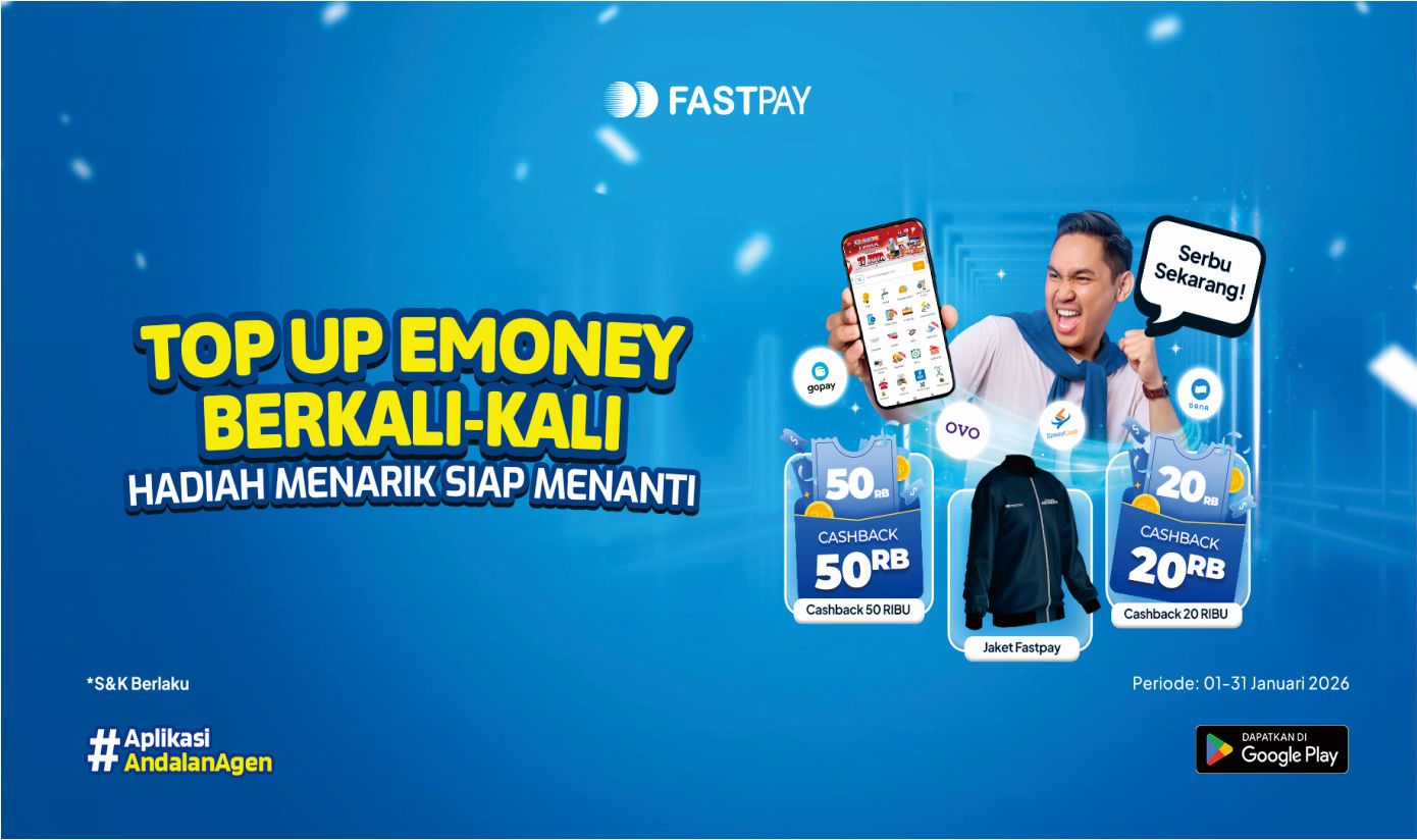 Promo Fastpay 2026 - Transaksi Emoney Ewallet-Hadiah menanti