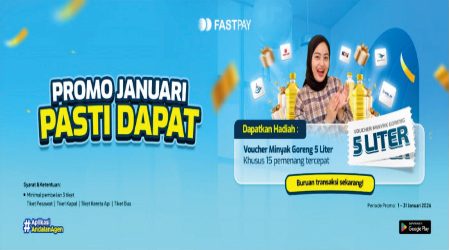 Promo Fastpay 2026 - Transaksi Tiket dapat Voucher Minyak Goreng