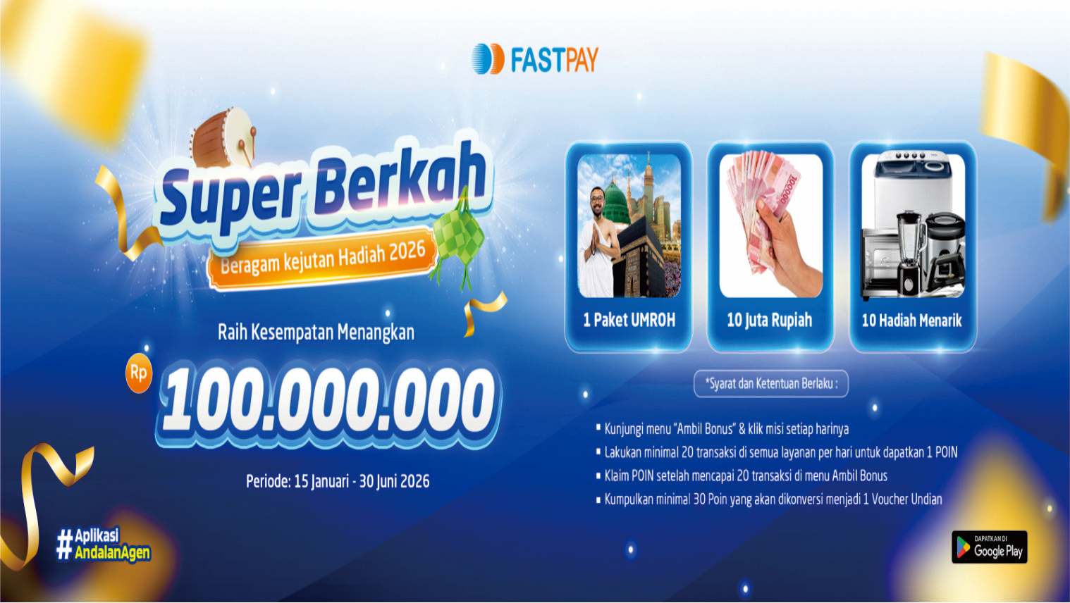 Promo Fastpay Januari 2026 - Umroh Gratis & Hadiah 100 Juta