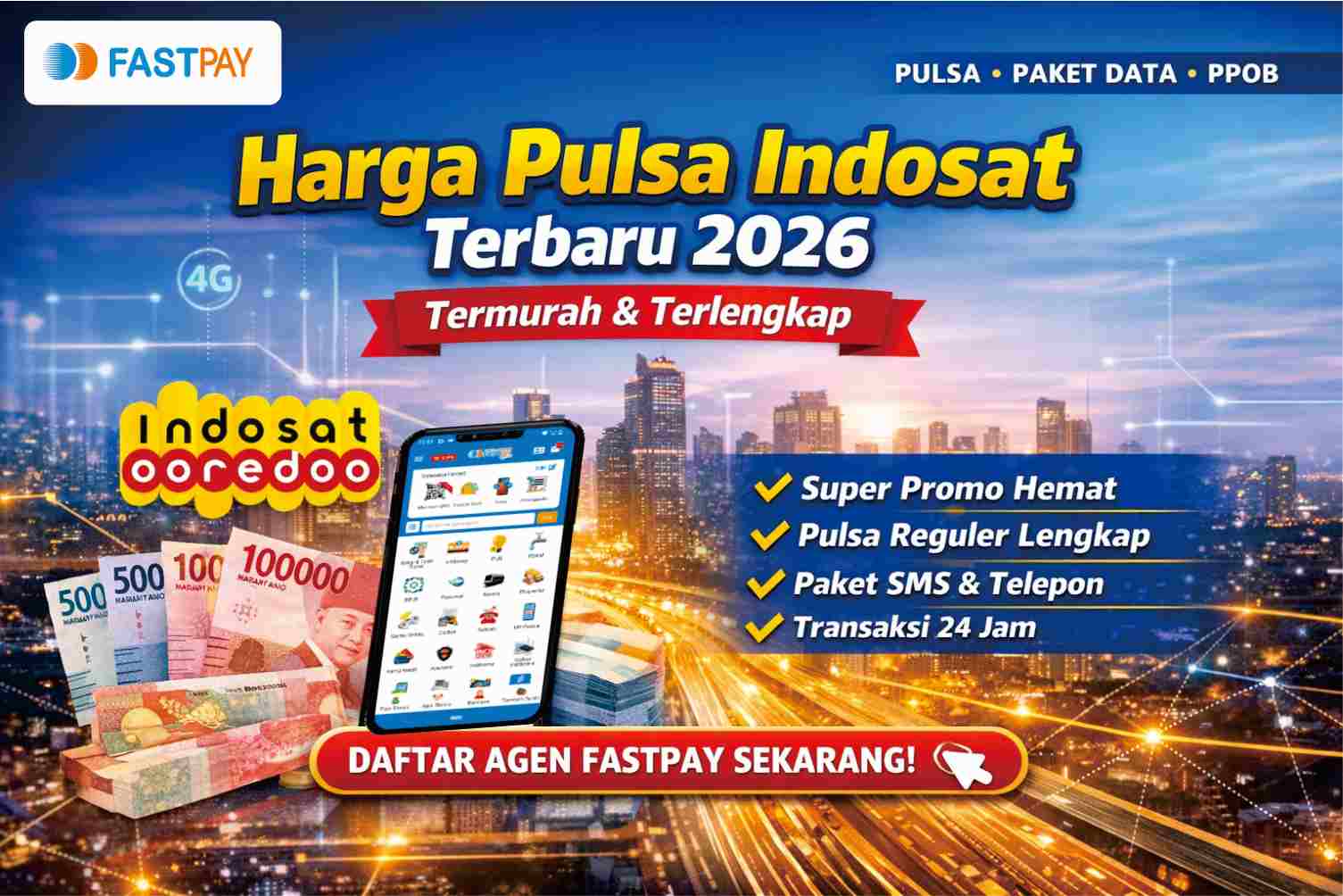 harga pulsa indosat Fastpay terbaru