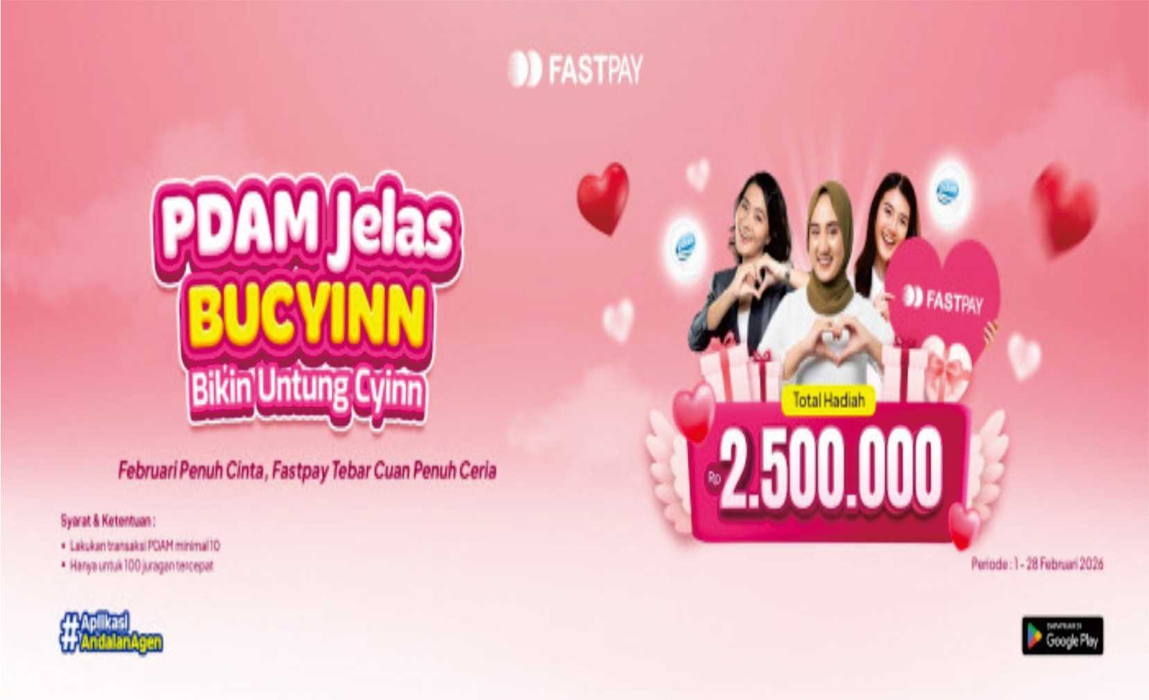banner promo fastpay februari 2026 cashback transaksi pdam